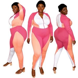 Womens Stretch Knit Corset Moto 2-piece Plus Size